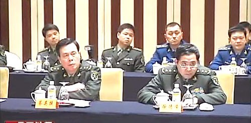 Trung tướng Thái Anh Đỉnh (người ngồi đầu bên trái) -Phó Tổng Tham mưu trưởng PLA được cho là sẽ phụ trách Bộ Quy hoạch Chiến lược PLA
